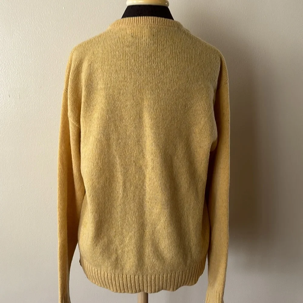Lazarus Men’s V-neck Yellow Wool Knit Sweater Sz L